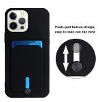 Wholesale Card Slot Armor Hybrid Case for Apple iPhone 13 Pro Max [6.7] (Black)